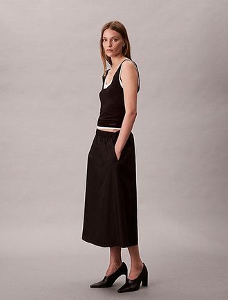 Calvin Klein Soft Nylon Midi Skirt