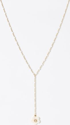 Simons Womens White flower lariat chain