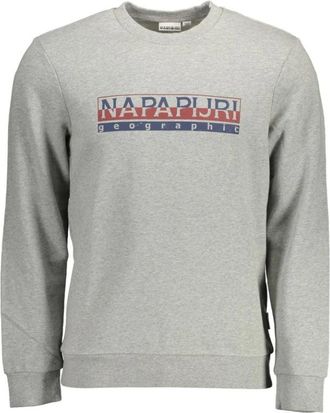 Napapijri Sweatshirt - Heren - Sweatshirts - Grijs - 2XL - Katoen - Hoodies & sweatvesten