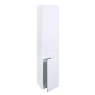 Hhg [nunca Usado] Armario De Pared Hhg-630, Armario De Ba&ntilde;o Highboard Armario Alto, Mvg Melamina 2 Puertas 3 Compartimentos 160x33cm, Blanco