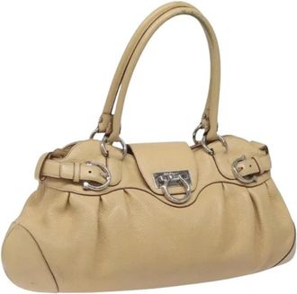 Ferragamo Pre-owned Handbags, female, Beige, Size: ONE SIZE Pre-owned Shoulder Bag