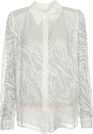 Lala Berlin Lichtgewicht Cr&ecirc;pe de Chine Blouse - Dames - Overhemden - Wit - S - Overhemden
