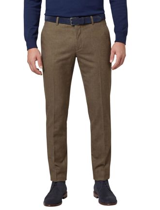 Brax Brax Fabio pantalon bruin effen wijde fit katoen