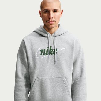 Nike Mens Nike Sportswear Club Fleece Hoodie in Grey | IF0685-064