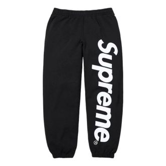 SUPREME SS26 Satin Appliqu&eacute; Sweatpants Black SUP-SS26-193-BLK