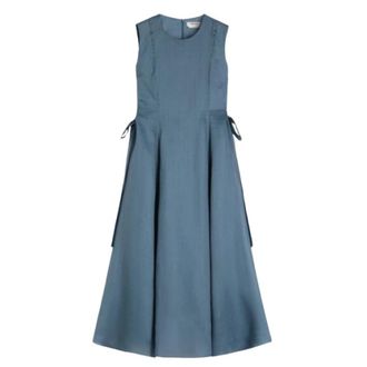 Max Mara Midi Dresses, female, Blue, Size: M Aquile Canvas Midi Dress