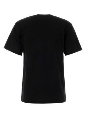 Comme Des Gar&ccedil;ons Gold Logo-Embroidered Cotton T-Shirt - Black