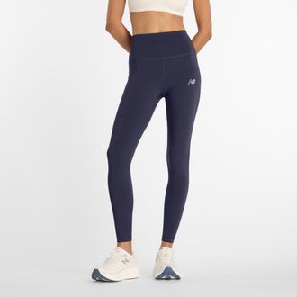 New Balance Lauftights NEW BALANCE Sleek High Rise Legging 25, Damen, Gr. XXL, N-Gr, boysenberry, Obermaterial: 71% Polyester, 29% Elasthan, Hosen Lauftights, hoh