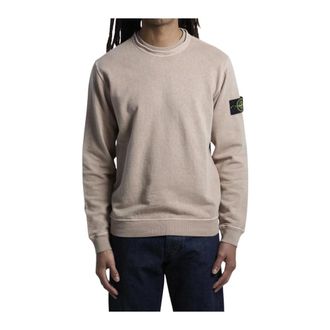 Stone Island Katoenen sweater met ronde hals - Heren - Sweatshirts & Hoodies - Beige - Maat: 2XL Katoen