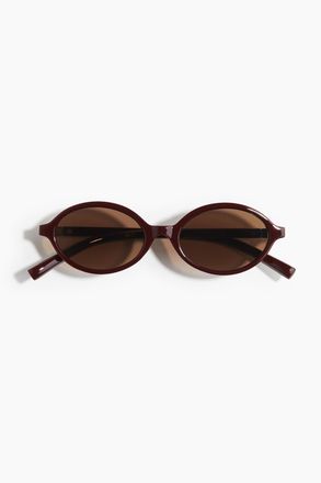 H&M Ovale Sonnenbrille - Weinrot