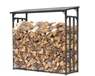 Quick-Star Quick-star - Metall Kaminholzregal Anthrazit 143 X 70 X 145 Cm Garten Kaminholzunterstand 1,4 M&sup3; / 2 Srm Kaminholzlager Stapelhilfe Aussen
