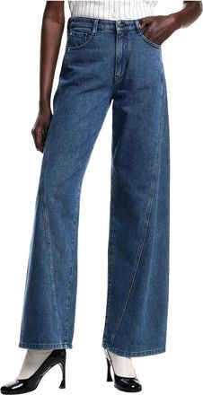 Emporio Armani Jeans, Dames, Blauw, W27, Denim, J6F Relaxed-fit Denim Jeans met verwassen look