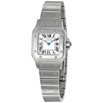 Cartier Pre-owned Cartier Santos De Cartier Silver Guilloche Dial Ladies Watch W20056D6