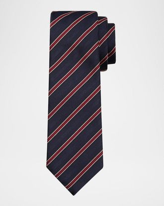 Emporio Armani Men & apos;s Multi-Stripe Silk Tie