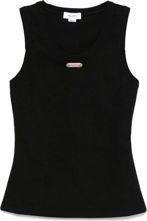 Alexander McQueen Canotta con placca logo - Nero