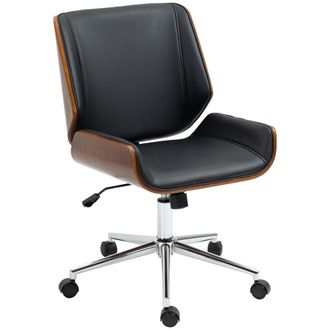 Vinsetto Silla De Oficina Giratoria De Poliuretano Con Altura Regulable, Funci&oacute;n De Inclinaci&oacute;n Y Ruedas, 51 X 65,5 X 82-92 Cm, Color Negro