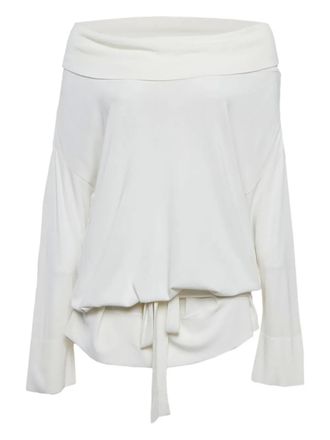 Max Mara knitted tied-waist top - women - Fabric - M - White