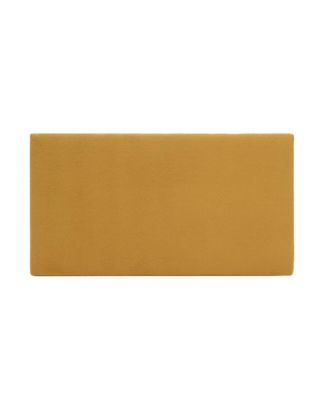 Deco Wood Cabecero tapizado de algod&oacute;n en color mostaza de 135x80cm