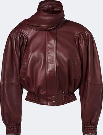 Chlo&eacute; Chlo&eacute; Cropped leather bomber jacket