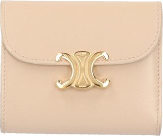 Celine Beige Leather Wallet (Tri-Fold) (Pre-Owned)