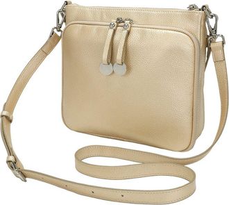 Tiffany & Fred Tiffany And Fred Paris Metallic Leather Double Zip Crossbody