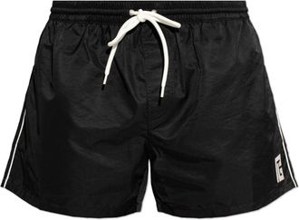 Balmain PB Geborduurde Zwemshorts - Heren - Strandmode - Zwart - XS - Polyester - Badmode