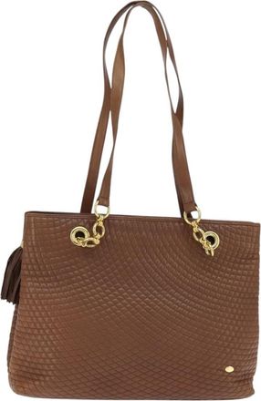 Bally Vintage Leather Leather Tote Bag Bag (Pre-Owned)