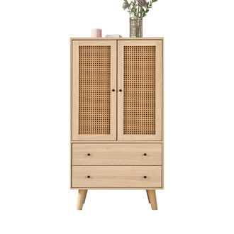 STILVORA Aparador Con 2 Puertas Y 2 Cajones, Frente Efecto Rat&aacute;n, Estilo Moderno, En Tablero De Part&iacute;culas, Roble, 60&times;40&times;120 Cm