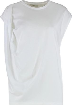 Vince Pima Katoenmix Soepelvallend Relaxed Top - Dames - T-shirts - Wit - S - Katoen - Tops