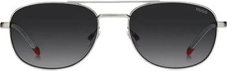 HUGO BOSS Occhiali da sole con montatura stile pilota - Grigio