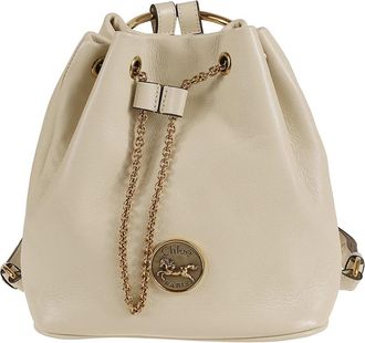 Chloé Backpacks, female, Beige, ONE SIZE, Bracelet Backpack in Grained Leather