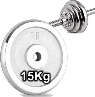 Trade Shop Trade Shop - Disco Olimpico In Acciaio Piastra Pesi Per Bilanciere Manubri Da 15kg Foro 30mm