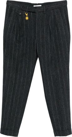 Manuel Ritz pinstriped trousers - Black