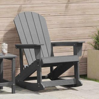 vidaXL Silla Mecedora Adirondack Gris Claro 73.5 X 92 X 90cm Hdpe Vidaxl