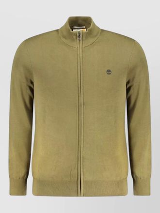 Timberland cotton high-neck zip-up cardigan