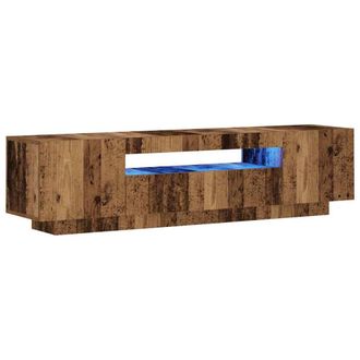 Berkfield Home TV Cabinet with LED Lights Old Wood 160x35x40 cm Engineered Wood in Brown | Size: 160 x 35 x 40 cm