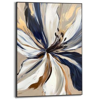 Reinders Poster »Glamour Flower« Wohnzimmer - Blau - MDF - Abstrakt - 50x70 cm