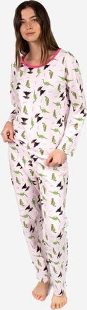 Leveret Womens Loose Fit Cotton Matching Family Pajamas, Fun & Character Themes in Dinosaur Pink at Nordstrom, Size X-Small