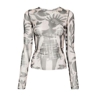 Botter Long Sleeve Tops, female, Multicolor, Size: M Tulle Long Sleeve Top