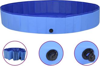 vidaXL Piscina Per Cani Pieghevole Vidaxl, Blu, 200x30 Cm, In Pvc