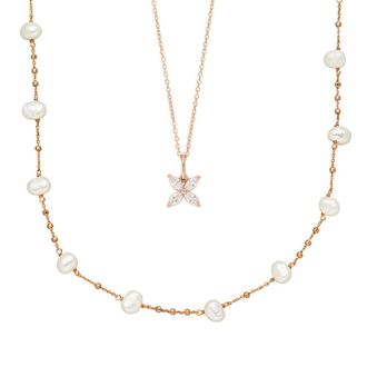 Leaf Jewelry Silber Necklace Set Gold Gems, Rosegold