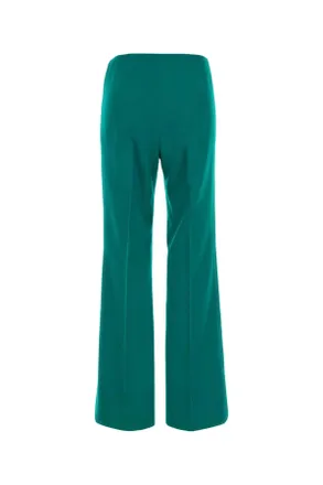 Fendi Womens Turquoise Grain De Poudre Pant Giada-26 Exterior: Virgin Wool Pantaloni