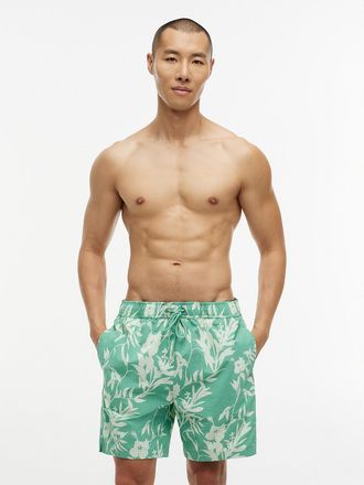 Tommy Hilfiger Mens Tropical Print 7 Swim Trunk - Green - 3XL