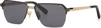Philipp Plein Spp 225M Zonnebril - Heren - Zonnebrillen - Zwart - 61 MM - Accessoires