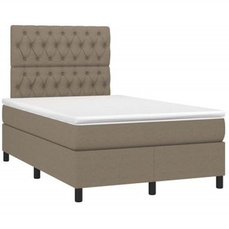 vidaXL Vidaxl - Cama Box Spring Con Colch&oacute;n Tela Gris Taupe 120x190 Cm