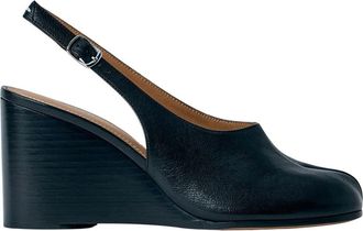 Maison Margiela Tabi Wedge Slingback - Dames - Sleehakken - Zwart - 37 EU - Leer - Schoenen