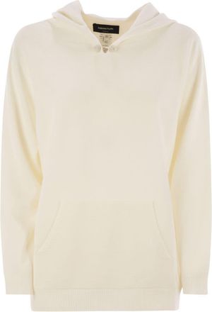 Fabiana Filippi Womens Platinum Hoodie - Cream Wool - Size EU 34 (Womens)