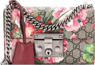 Gucci Padlock Blooms Print GG Coated Canvas Small shoulder bag - Marrone