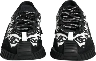 Dolce & Gabbana Black Logo Lace Up Low Top NS1 Sneakers Womens Shoes (Pre-Owned)