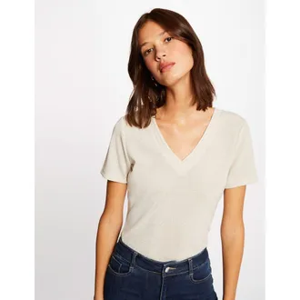 Morgan T-shirt met korte mouwen en V-hals